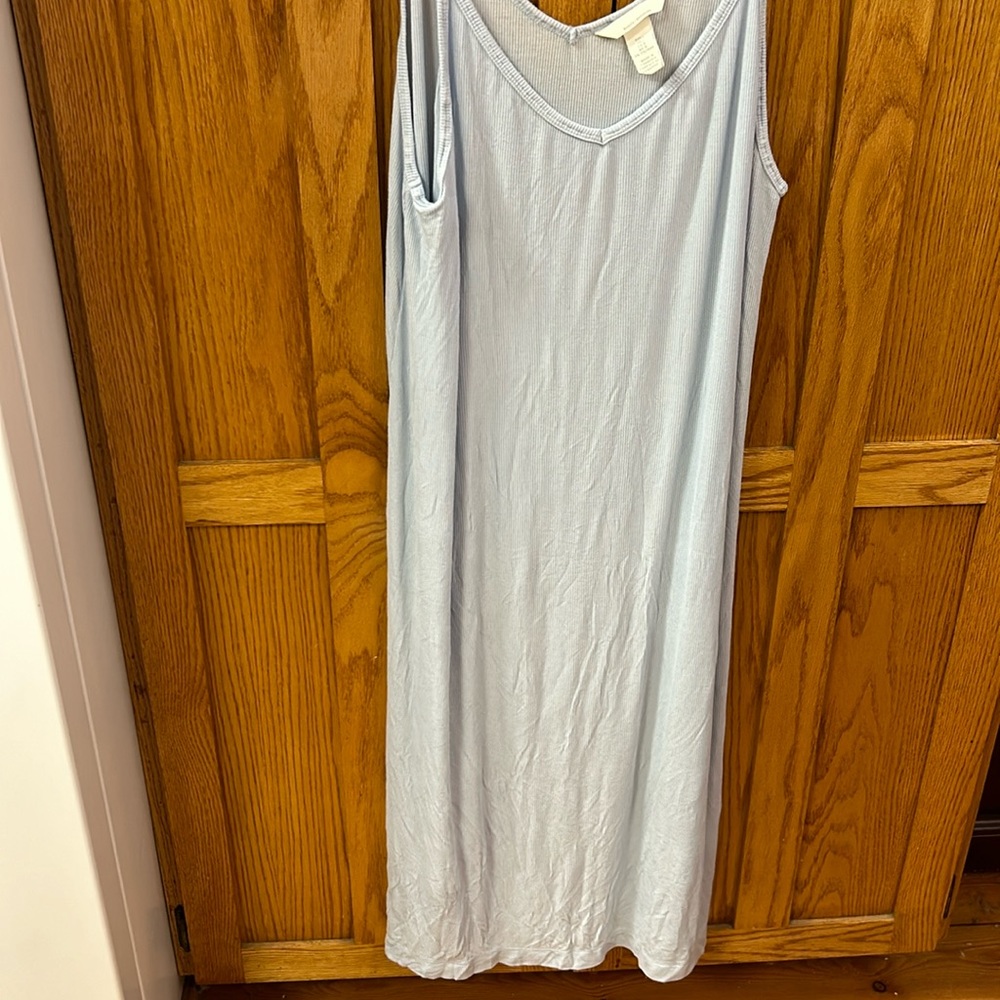 Large baby blue H& M spaghetti strap cotton Basics dress